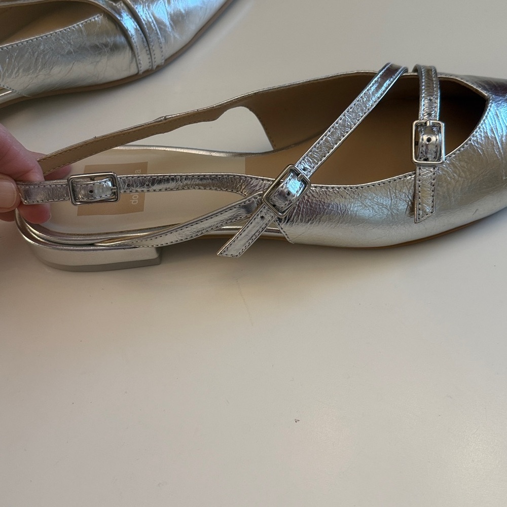Dolce Vita Metallic Silver Slingback Flats - Picture 5 of 6